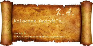 Kolacsek András névjegykártya