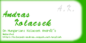 andras kolacsek business card